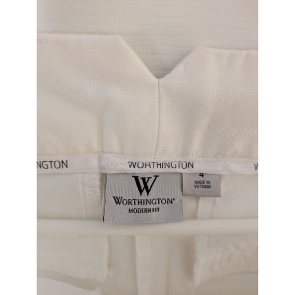 Worthington Women's White Modern Fit Straight Leg Dress Pants Size 4 Stretch - Picture 5 of 10